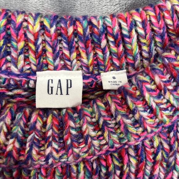 Gap Multicolor marbled Long Sleeve crew neck Sweater SZ‎ S women's - Picture 4 of 8
